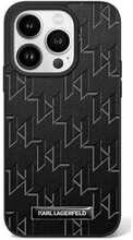 Telefoniümbris Karl Lagerfeld Leather Monogram Metal Logo, Apple iPhone 16 Pro, must