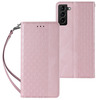 Magnet Strap ümbris, Samsung Galaxy S22 Plus, rahakott + mini rihm, roosa