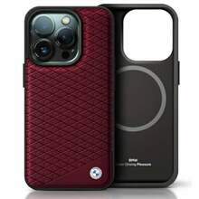 Telefoniümbris BMW BMHMP16X23RDDR Sign Leather Diamond Metal Logo MagSafe, Apple iPhone 16 Pro Max, punane