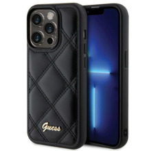 Telefoniümbris Guess GUHCP15XPSQSQSK Quilted Metal Logo, Apple iPhone 15 Pro Max, must