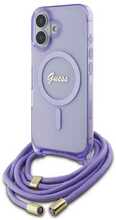 Telefoniümbris Guess GUHMP16SHCTSGNSU Crossbody Cord Script MagSafe, Apple iPhone 16, lilla