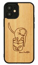 Telefoniümbris Man&Wood, Apple iPhone 12 mini, kass punase kalaga