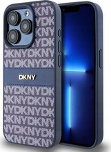DKNY Leather Mono Stripe & Metal Logo DKHCP15LPRTHSLB ümbris, Apple iPhone 15 Pro, sinine