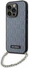 Telefoniümbris Karl Lagerfeld Saffiano Monogram Chain KLHCP14XSACKLHPG, Apple iPhone 14 Pro Max, hõbe