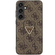 Telefoniümbris Guess GUHCS24LPGS4TDW Grip Stand 4G Triangle Strass, Samsung Galaxy S24 Ultra, pruun