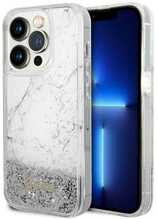 Telefoniümbris Guess Liquid Glitter Marble GUHCP14LLCSGSGH, Apple iPhone 14 Pro, valge