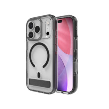 Zagg Santa Cruz Snap KS MagSafe ümbris alusega, iPhone 17 Pro, läbipaistev/must