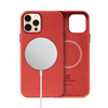 Crong Essential Cover Magnetic, nahast ümbris, Apple iPhone 12 Pro Max, punane