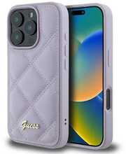 Telefoniümbris Guess Quilted Metal Logo, Apple iPhone 16 Pro, lilla