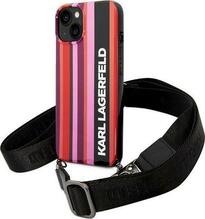 Telefoniümbris Karl Lagerfeld Color Stripes Strap KLHCP14MSTSTP, iPhone 14 Plus / 15 Plus 6.7, roosa