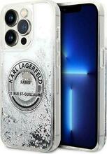 Telefoniümbris Karl Lagerfeld KLHCP14XLCRSGRS Liquid Glitter RSG, Apple iPhone 14 Pro Max, hõbe