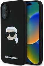 Karl Lagerfeld Liquid silikoonümbris KLHMP16SSKHPPLK, Apple iPhone 16, must