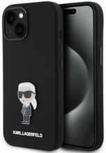 Telefoniümbris Karl Lagerfeld Silicone Ikonik Metal Pin KLHCP15SSMHKNPK, Apple iPhone 15, must