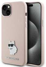 Karl Lagerfeld silikoonümbris Choupette Metal Pin KLHCP15MSMHCNPP, Apple iPhone 15 Plus/14 Plus, roosa