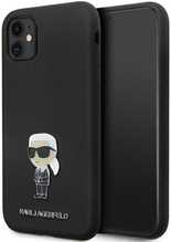 Karl Lagerfeld silikoonümbris Ikonik Metal Pin KLHCN61SMHKNPK, Apple iPhone 11/Xr, must