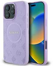 Telefoniümbris Guess Saffiano Peony Classic Logo MagSafe, Apple iPhone 16 Pro Max, lilla