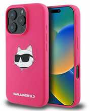 Telefoniümbris Karl Lagerfeld Choupette Head Print MagSafe KLHMP16XSCHPPLF, Apple iPhone 16 Pro Max, fuksia