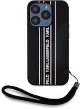 Telefoniümbris Karl Lagerfeld Saffiano Athleisure Stripes Cord, Apple iPhone 15 Pro Max, roosa