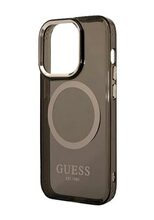 Telefoniümbris Guess GUHMP14LHTCMK Gold Outline Translucent MagSafe, Apple iPhone 14 Pro, must
