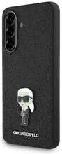 Telefoniümbris Karl Lagerfeld Fixed Glitter Ikonik Logo Metal Pin, Samsung Galaxy A56, must