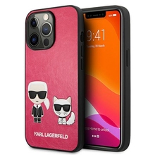 Telefoniümbris Karl Lagerfeld Ikonik Karl & Choupette KLHCP13LPCUSKCP, Apple iPhone 13 Pro/13, fuksia