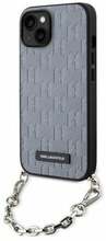 Telefoniümbris Karl Lagerfeld Saffiano Monogram Chain KLHCP14SSACKLHPG, Apple iPhone 14, hõbedane