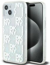 DKNY Liquid Glitter Multilogo DKHCP15SLCPEPT telefoniümbris, Apple iPhone 13/14/15, valge