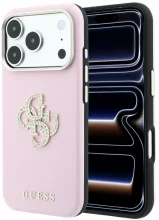 Guess Smooth & Big Strass Logo ümbris, iPhone 18 Pro Max / 17 Pro Max, roosa