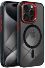 Telefoniümbris OEM Color Edge Mag Cover, iPhone 16 Pro Max, must/punane