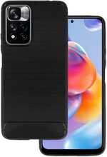 Tagumine kate TOPT Carbon, Xiaomi Redmi Note 11 Pro Plus 5G, must