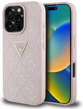 Telefoniümbris Guess Hot Stamp 4G Pattern Triangle Metal Logo, Apple iPhone 16 Pro, roosa