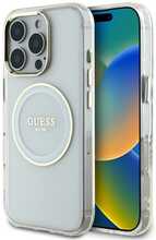 Telefoniümbris Guess IML Metal Colored Circle Classic Logo MagSafe, Apple iPhone 16 Pro Max, valge
