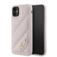 Telefoniükaas Karl Lagerfeld Diagonal Quilted Script KLHCN61PQDSMGP, Apple iPhone 11/XR, roosa
