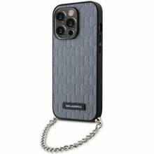Telefoniümbris Karl Lagerfeld Saffiano Monogram Chain KLHCP14LSACKLHPG, Apple iPhone 14 Pro, hõbe