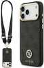 Guess 4G Strass Logo & Big Strap Metal Buttons MagSafe ümbris, Apple iPhone 17 Pro Max, must