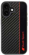 Telefoniümbris Audi Carbon Fiber Stripe AUS-TPUPCIP16-R8/D1-BK, Apple iPhone 16, must