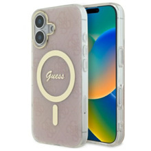 Telefoniümbris Guess GUHMP16MH4STP 4G MagSafe, Apple iPhone 16 Plus, roosa