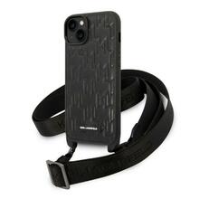 Telefoniümbris Karl Lagerfeld KLHCP14MSTMMK Monogram Plaque Logo Strap, Apple iPhone 14 Plus, must