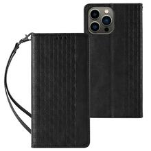 Telefoniümbris Magnet Strap HURTEL, Apple iPhone 13 Pro Max, Pouch Wallet + Mini Lanyard, must
