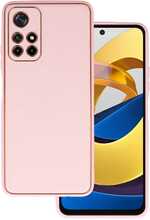 Tel Protect Luxury ümbris, Xiaomi Redmi Note 11 5G/Note 11S 5G/Poco M4 Pro 5G, heleroosa