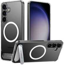 Torras Pstand Series telefoniümbris, Samsung S25+, läbipaistev