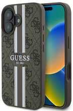 Telefoniümbris Guess 4G Printed Stripes MagSafe, Apple iPhone 16, pruun