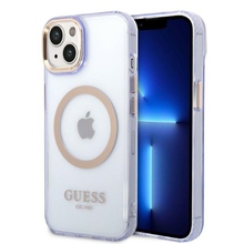 Telefoniümbris Guess Gold Outline Translucent MagSafe GUHMP14SHTCMU, Apple iPhone 14, lilla