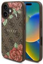 Telefoniümbris Guess GUHMP16SP4ROPEMCW 4G Flowers Print MagSafe, Apple iPhone 16 6.1, pruun