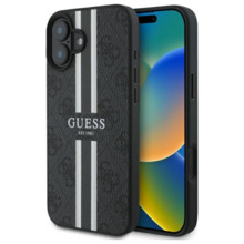 Telefoniümbris Guess GUHMP16SP4RPSK 4G Printed Stripes MagSafe, Apple iPhone 16, must