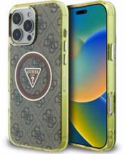 Telefoniümbris Guess IML 4G Glitter and Triangle Logo MagSafe, Apple iPhone 16 Pro, pruun