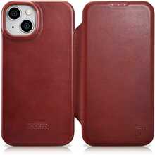 Telefoniümbris iCarer CE Oil Wax Premium Leather, Apple iPhone 14 Plus, punane