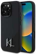 Telefoniümbris Karl Lagerfeld Silicone Shadow Metal Initial MagSafe, Apple iPhone 16 Pro, must