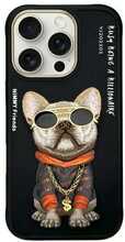 Telefoniümbris Nimmy Glasses Cool Dog, Apple iPhone 16 Pro, must