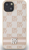 DKNY nahast ümbris Checkered Mono Pattern & Printed Stripes DKHCP15MPCPTSSP, Apple iPhone 15 Plus/14 Plus, roosa